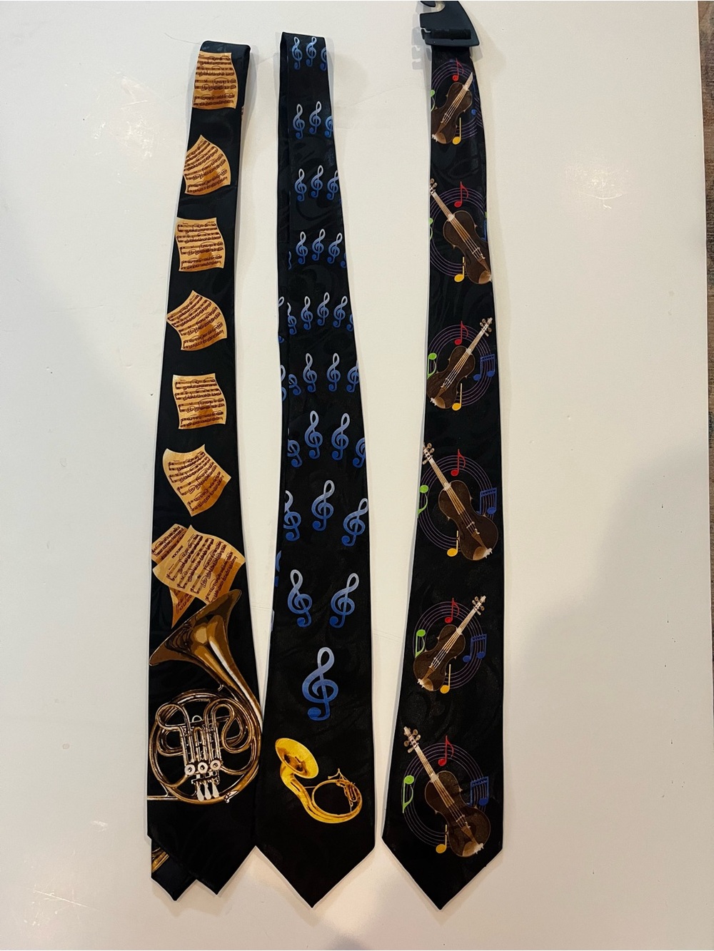 Music Theme Necktie Lot Of 3 Mens Novelty Tie Teacher Musician, Jazz Teacher
